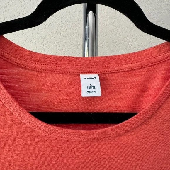 Old Navy Shirt Dress Women Large Petite Orange Cotton Summer Basic Casual NWT - Picture 4 of 10